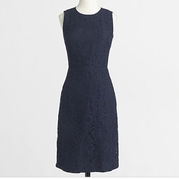 J Crew Navy Lace Pencil Dress - Picture 1 of 4